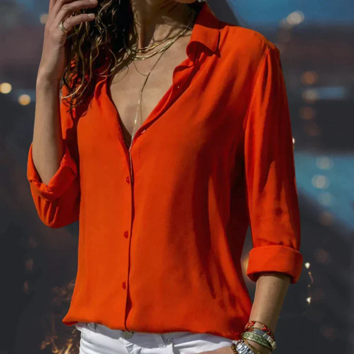Women's Satin Blouse with Soft Silk-Touch Finish