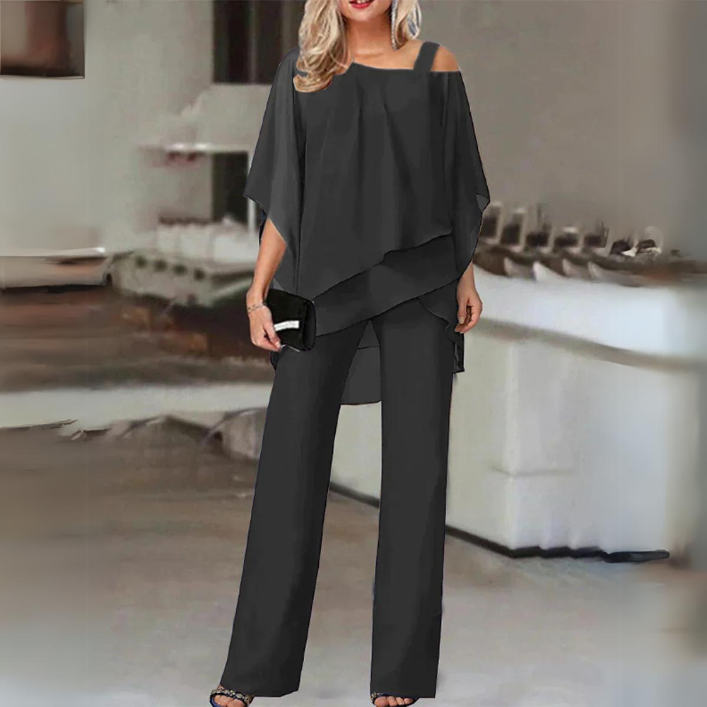 Women's Blazer and Straight-Leg Trouser Two-Piece Set