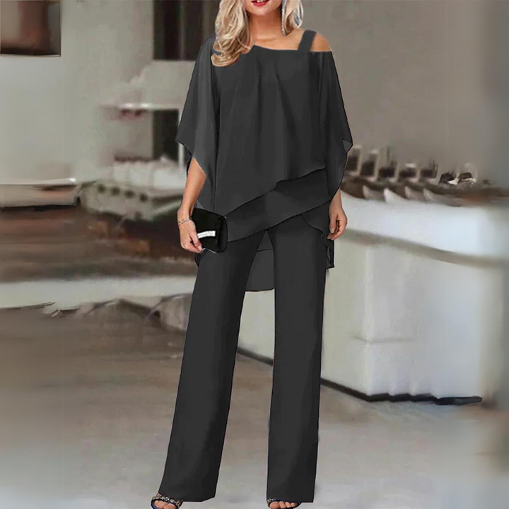 Women's Blazer and Straight-Leg Trouser Two-Piece Set
