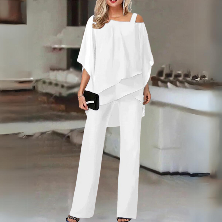 Women's Blazer and Straight-Leg Trouser Two-Piece Set