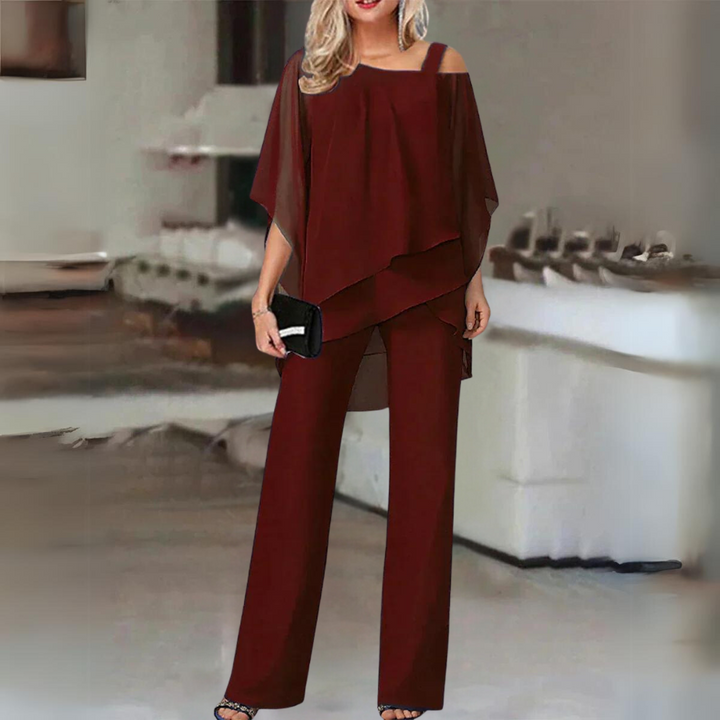 Women's Blazer and Straight-Leg Trouser Two-Piece Set