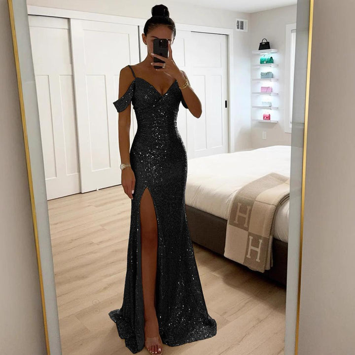 Shimmering Maxi Evening Gown in an Elegant Finish