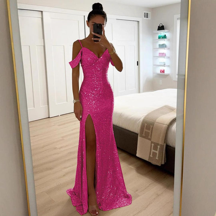 Shimmering Maxi Evening Gown in an Elegant Finish