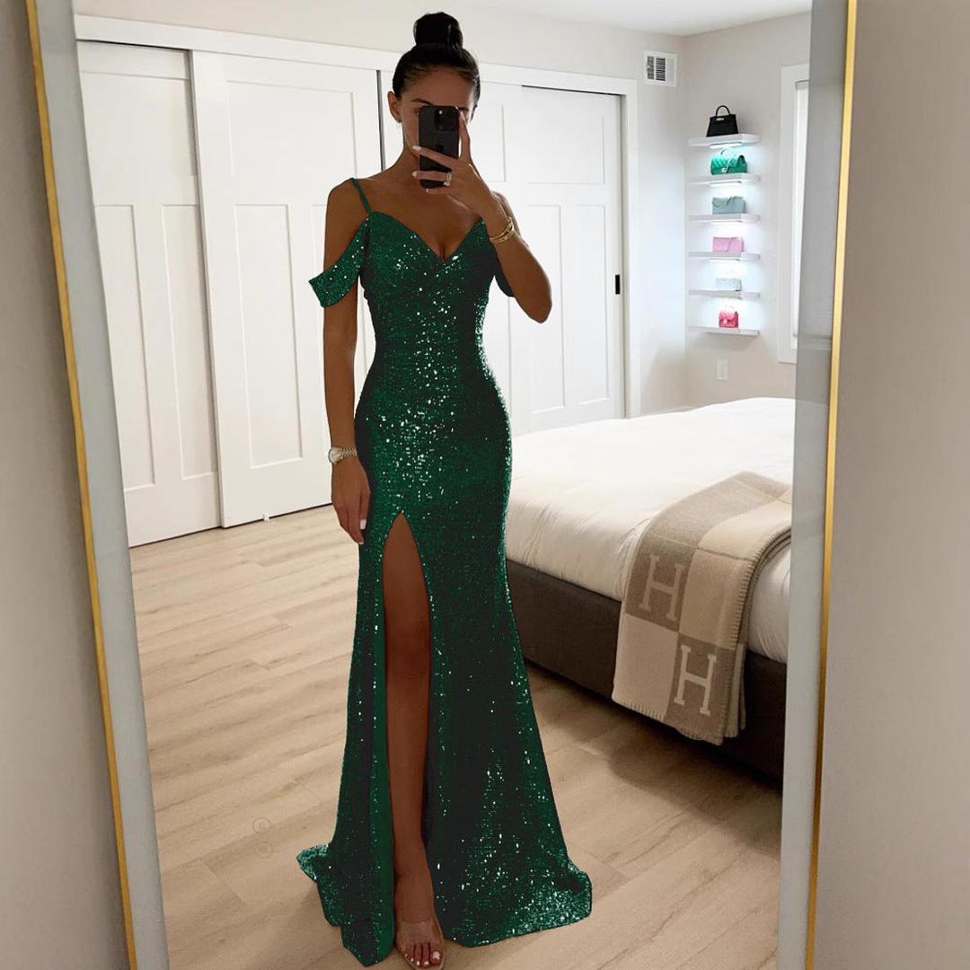 Shimmering Maxi Evening Gown in an Elegant Finish