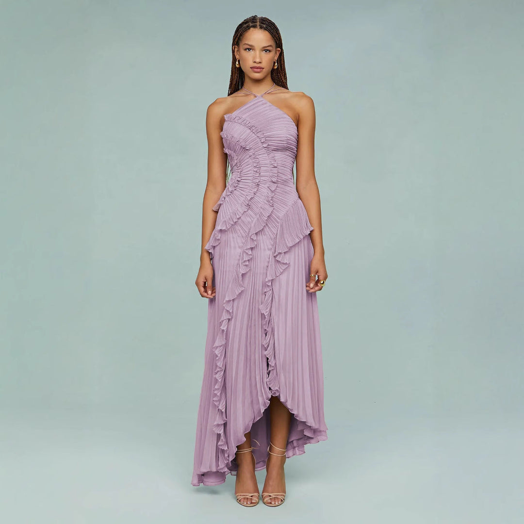 Elegant Ruffle Dress with a Feminine Cut