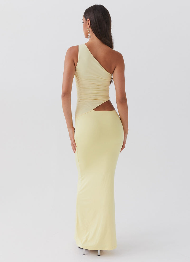 Fitted Dress with Asymmetric Neckline and Cutout