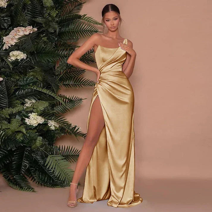 Cowl-Neck Satin Maxi Dress for Women