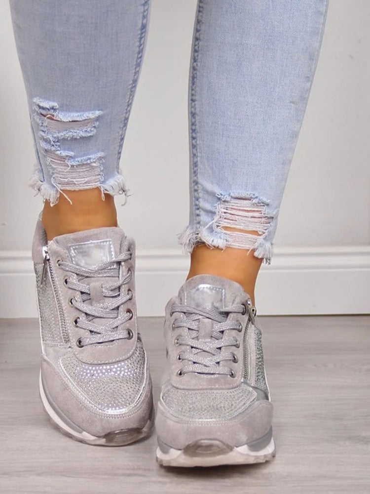 Women's Suede Low-Top Shoes with Non-Slip Grip Sole