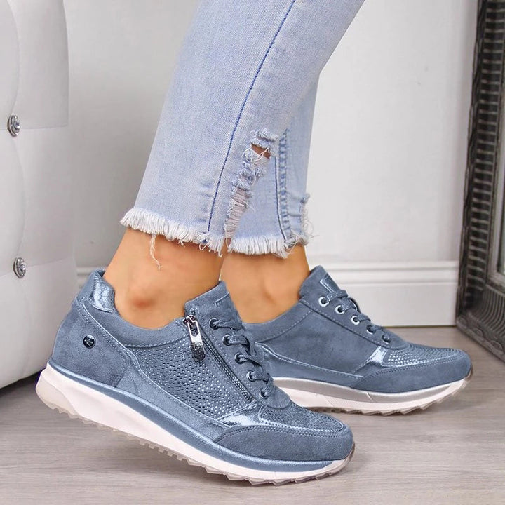 Women's Suede Low-Top Shoes with Non-Slip Grip Sole