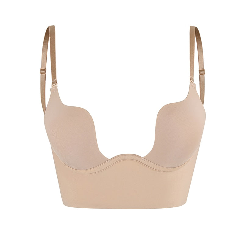 Backless Seamless Support Bra with Non-Wired Low-Back Lift
