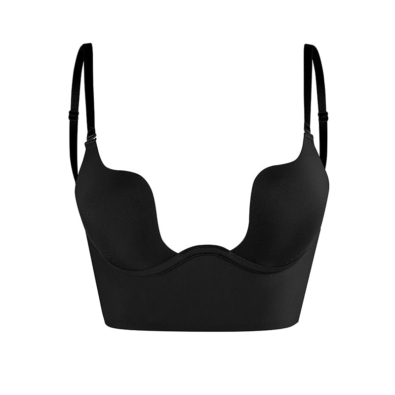Backless Seamless Support Bra with Non-Wired Low-Back Lift