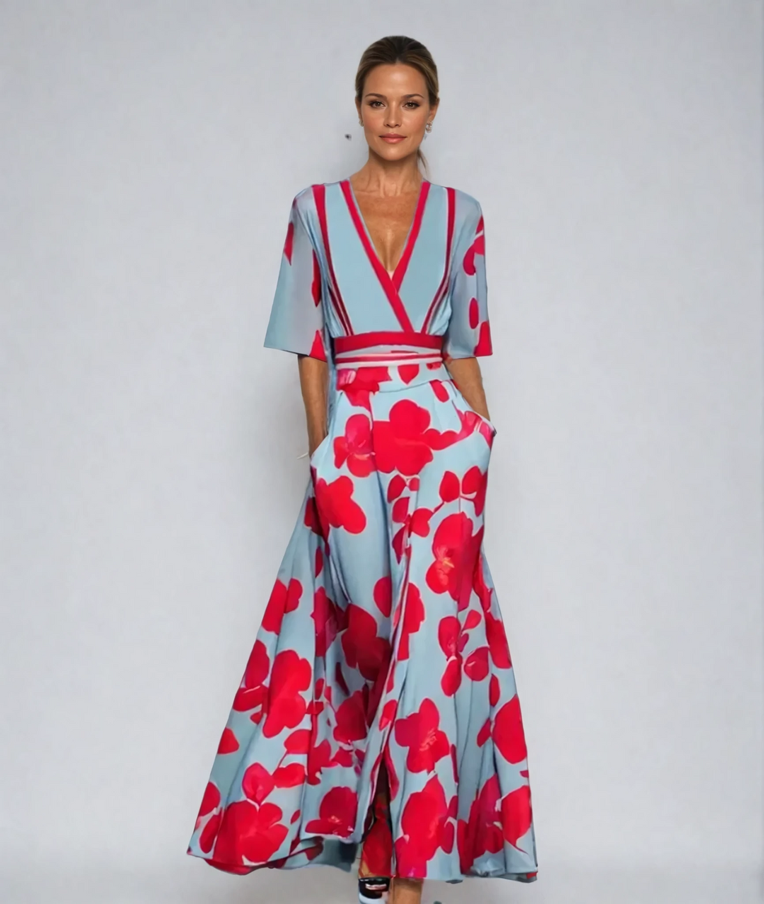 Women's Floral Print Dress with Refined Styling