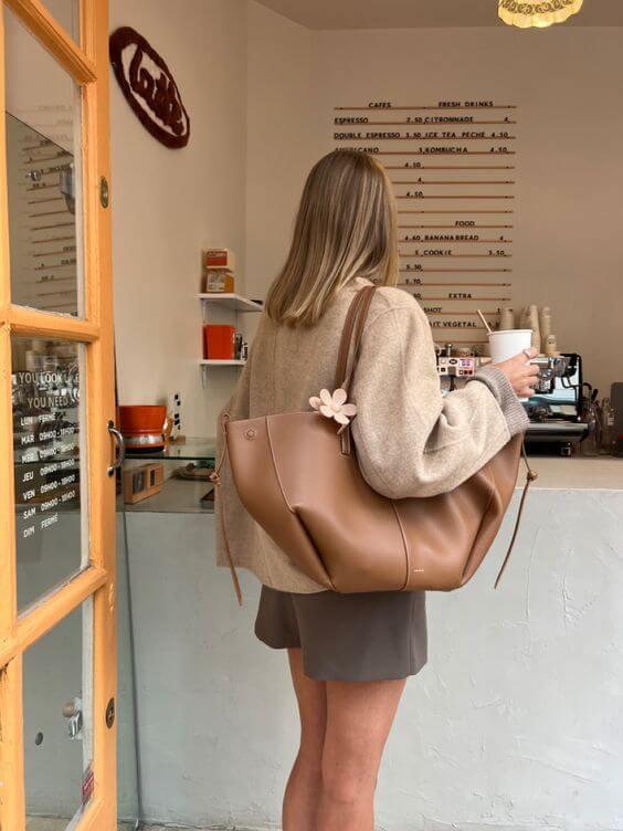 Vintage Inspired Full-Grain Leather Tote Bag