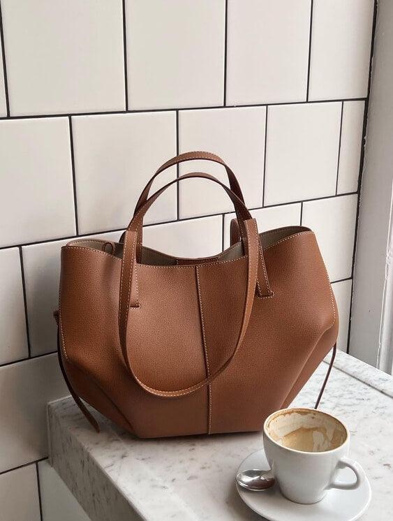 Vintage Inspired Full-Grain Leather Tote Bag