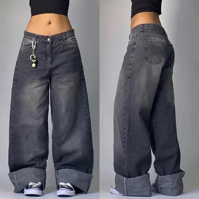 Unisex Baggy Wide-Leg Cargo Jeans, Retro Cut