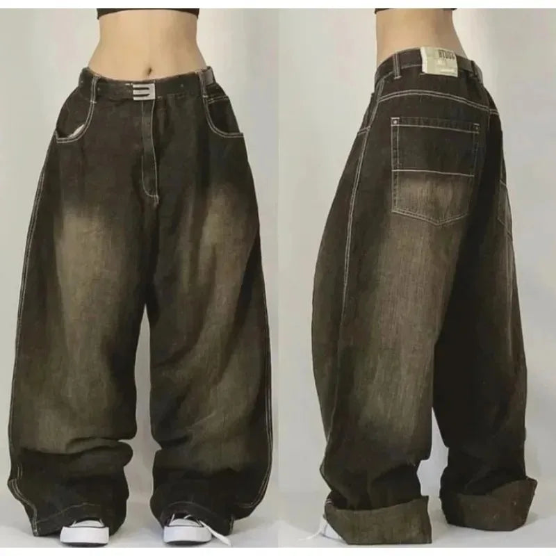 Unisex Baggy Wide-Leg Cargo Jeans, Retro Cut