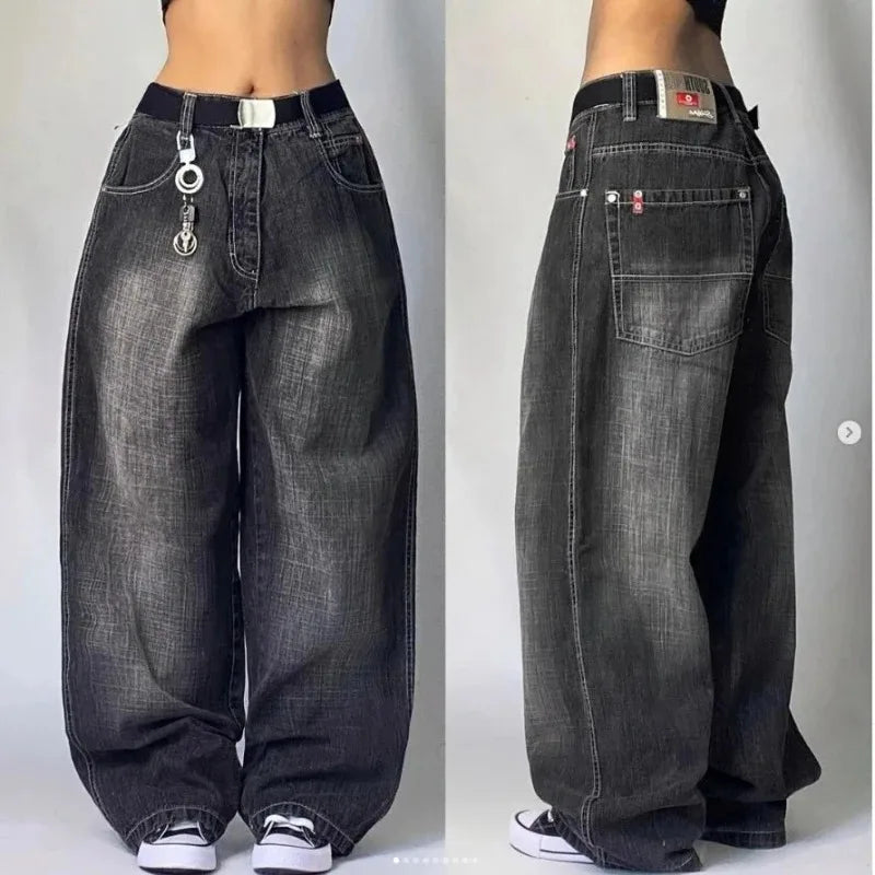Unisex Baggy Wide-Leg Cargo Jeans, Retro Cut