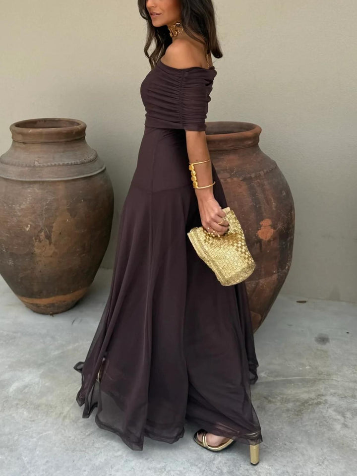 Wedding Guest Maxi Dress with Modern Trend Detailing