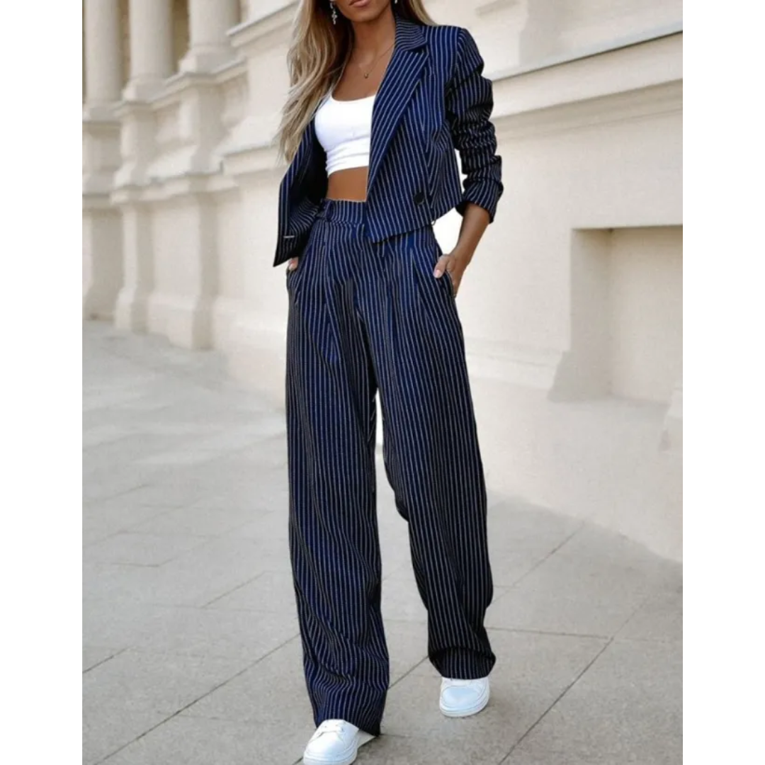 Women's Two-Piece Suit with Blazer and Trousers