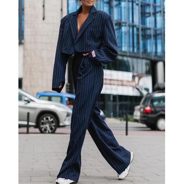 Women's Two-Piece Suit with Blazer and Trousers