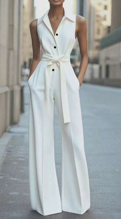 Women's Relaxed Sleeveless Wide-Leg Jumpsuit