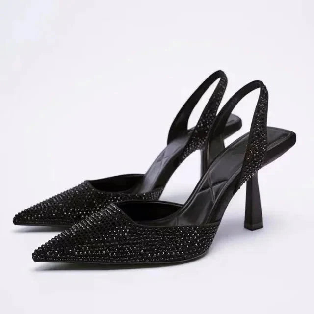 Closed-Toe Stiletto Pumps, Slip-On High Heels for Women