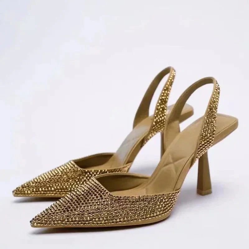 Closed-Toe Stiletto Pumps, Slip-On High Heels for Women