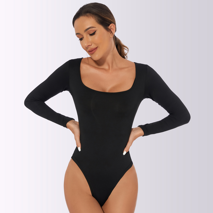 Scoop-Neck Shaping Bodysuit with Tummy Control