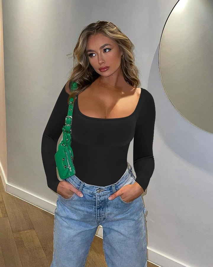 Scoop-Neck Shaping Bodysuit with Tummy Control
