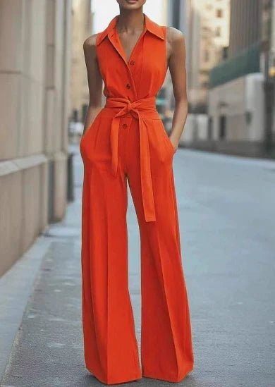 Women's Relaxed Sleeveless Wide-Leg Jumpsuit