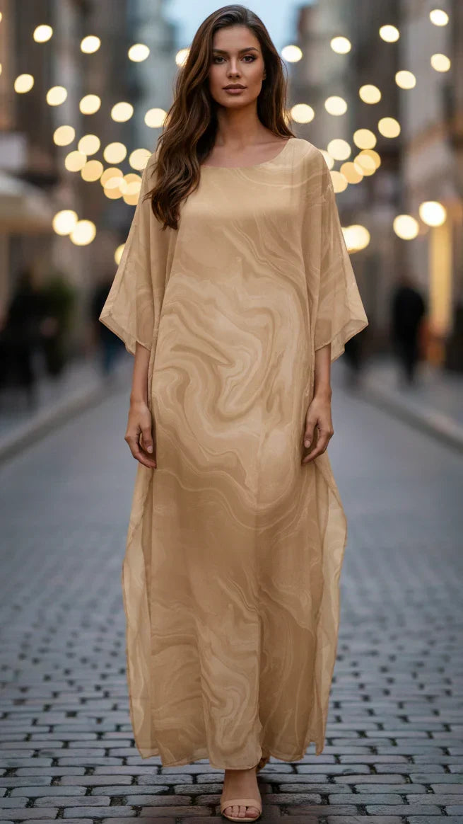 Women's Chiffon Maxi Dress with Flowing Drape