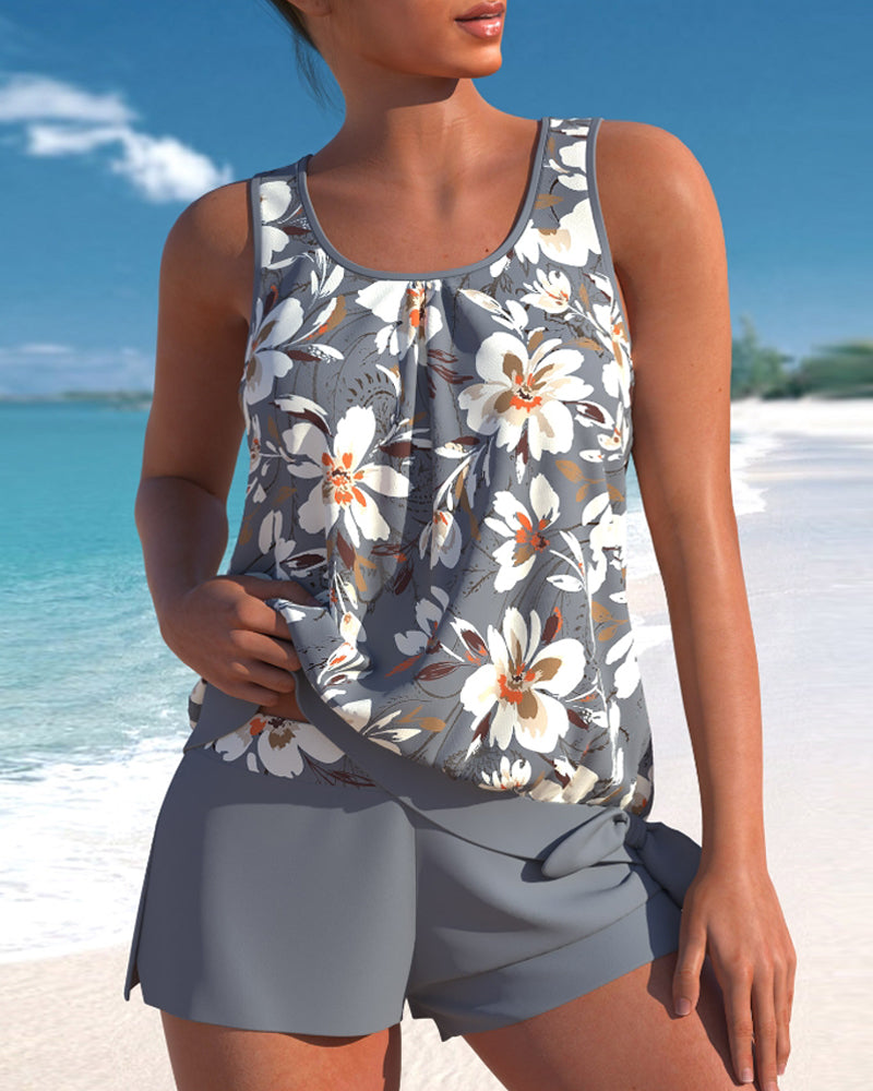 Women's Comfortable 2-Piece Tankini Swimsuit with Padded Cups