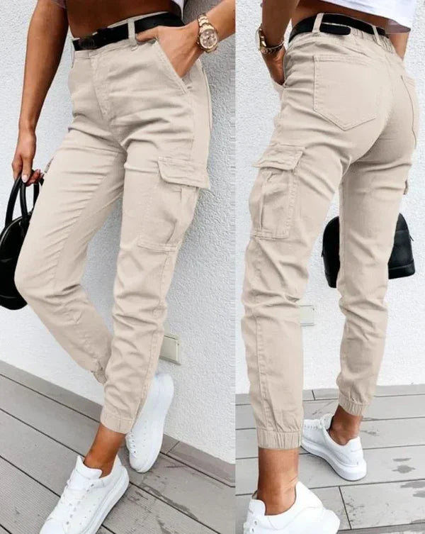 Women's High-Rise Cargo Pants with Utility Styling