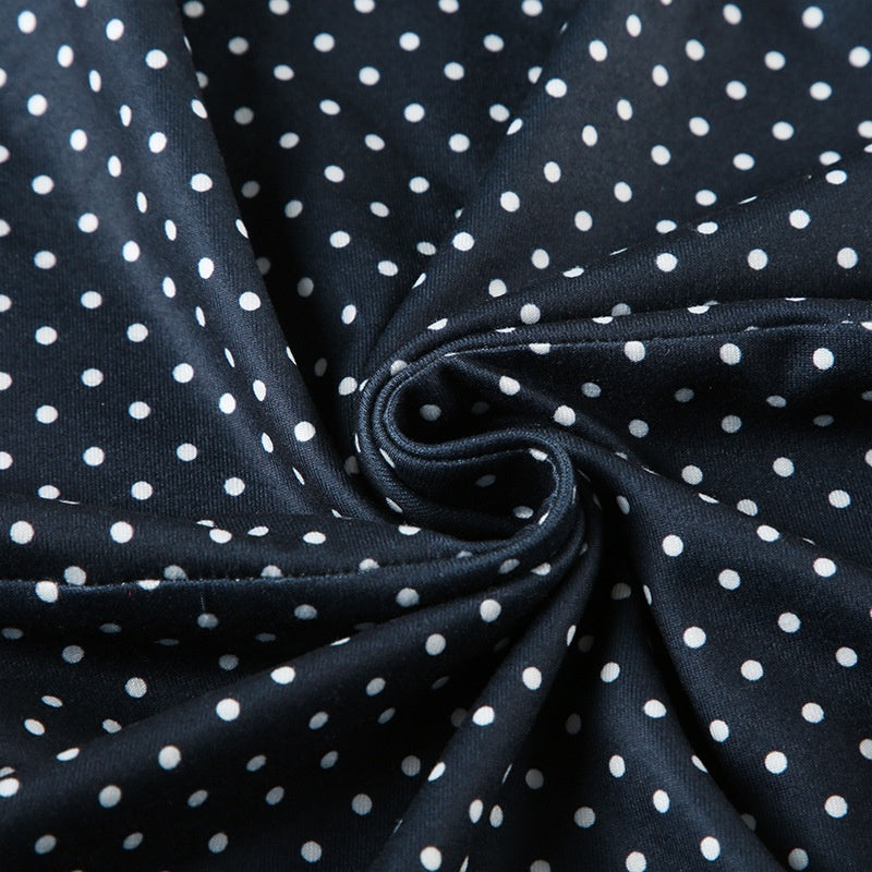 Women's Sleeveless Polka Dot Mini Dress with Contoured Fitted Waist