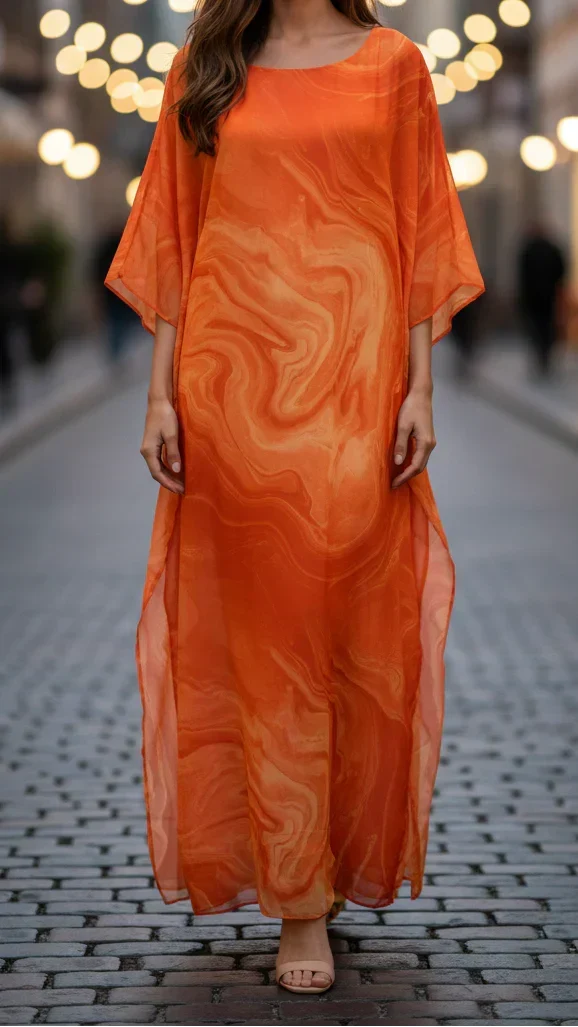 Women's Chiffon Maxi Dress with Flowing Drape