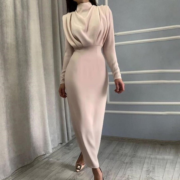 Women's Sleeveless Midi Dress with Draped Bodice