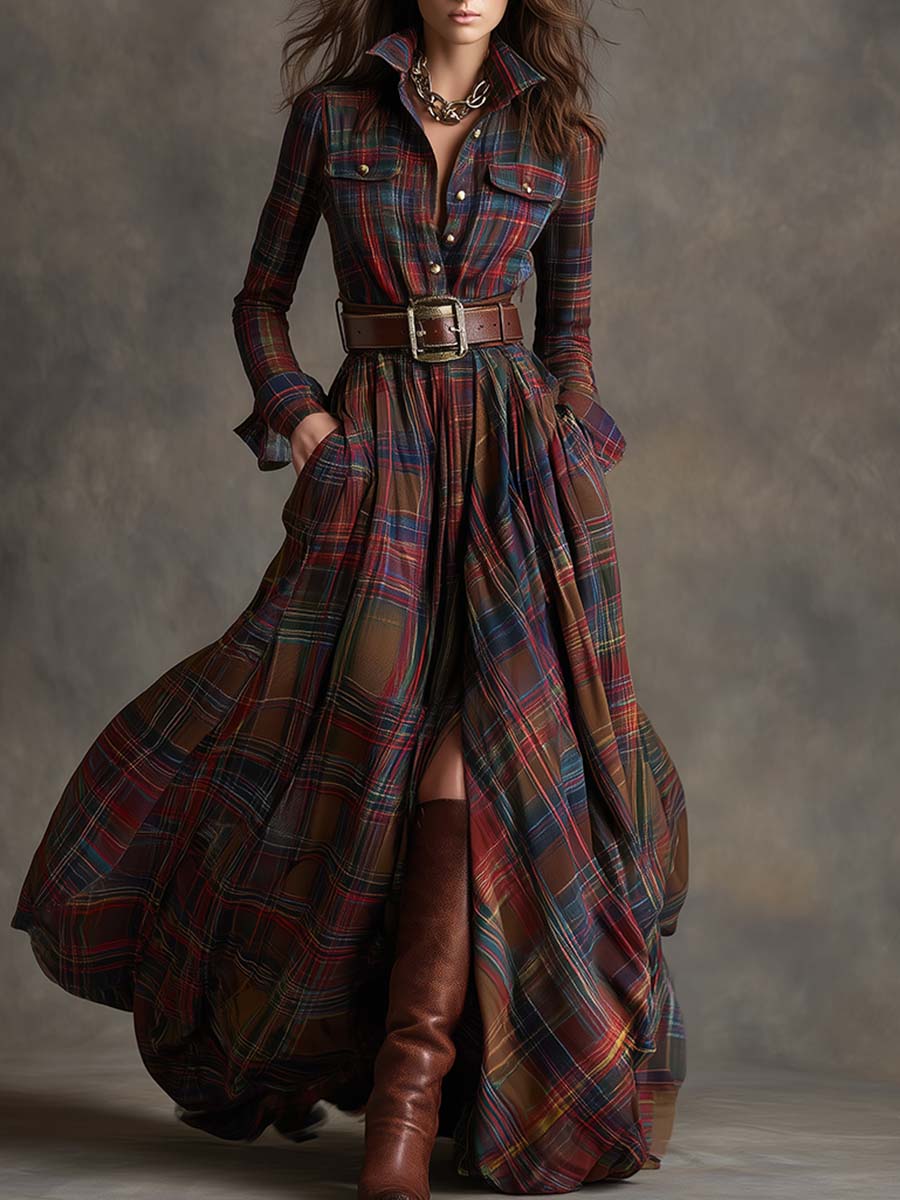 Shirt Dress with a Waist-Defining Belt