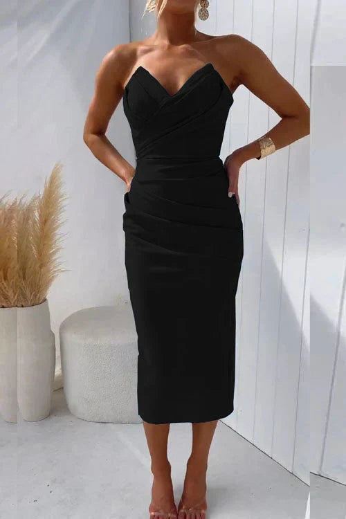 Open-Back Midi Dress with a Feminine Silhouette