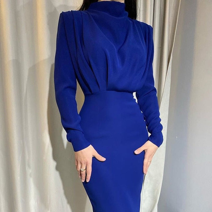 Women's Sleeveless Midi Dress with Draped Bodice