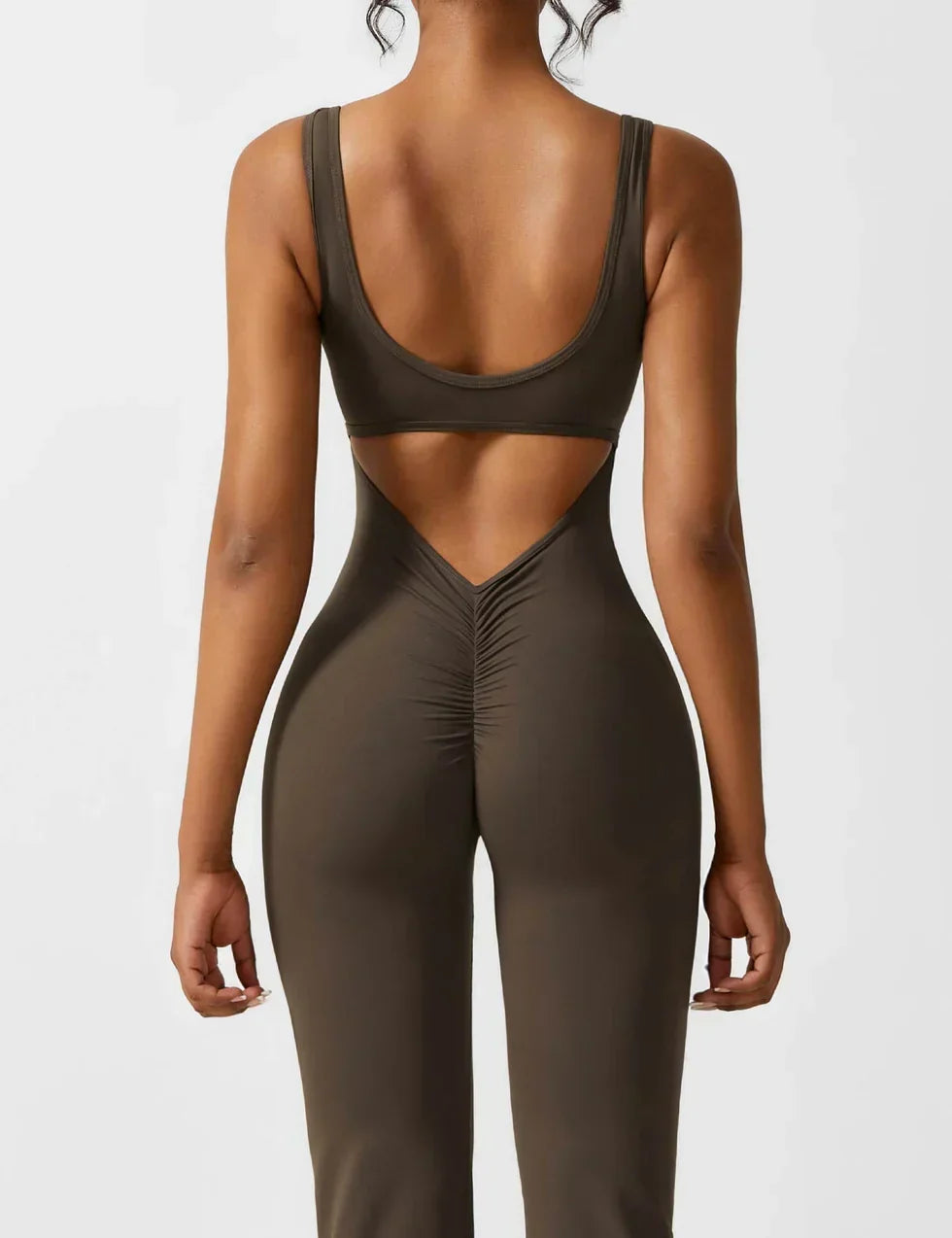 Women's Flare-Leg Jumpsuit with Sleeveless V-Back