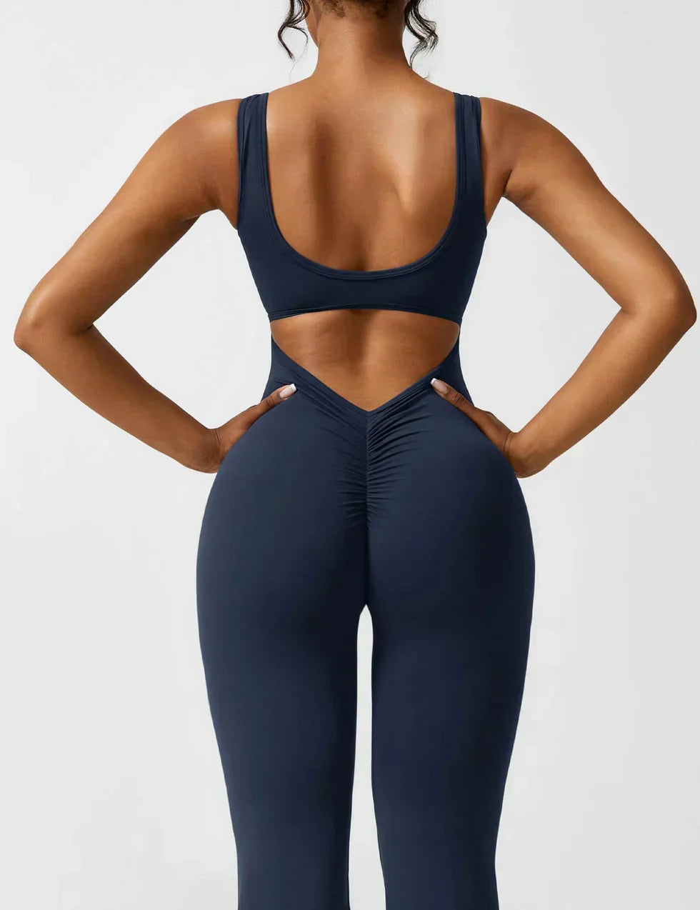 Women's Flare-Leg Jumpsuit with Sleeveless V-Back