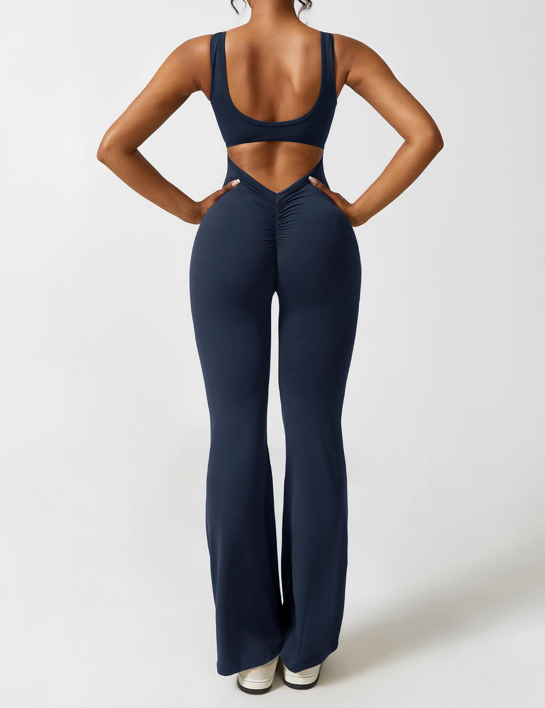 Women's Flare-Leg Jumpsuit with Sleeveless V-Back
