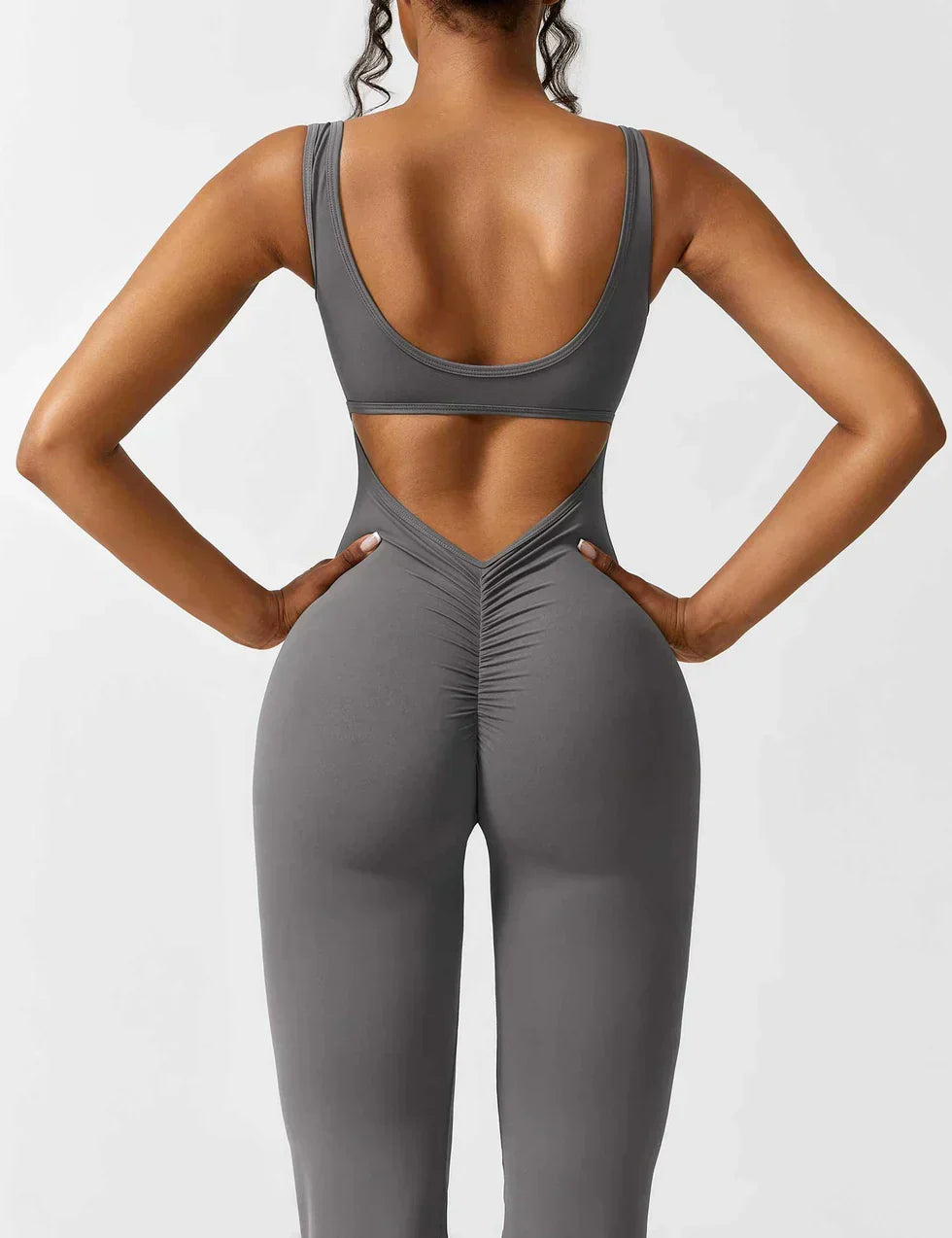 Women's Flare-Leg Jumpsuit with Sleeveless V-Back