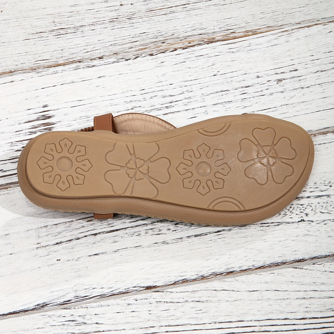 Open-Toe Flat Sandals with Cushioned Sole for Women
