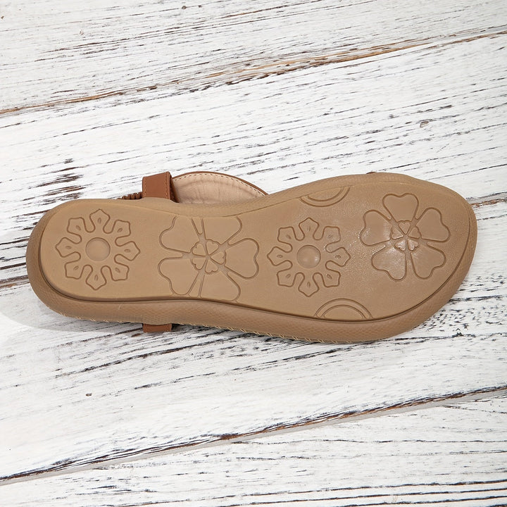 Open-Toe Flat Sandals with Cushioned Sole for Women