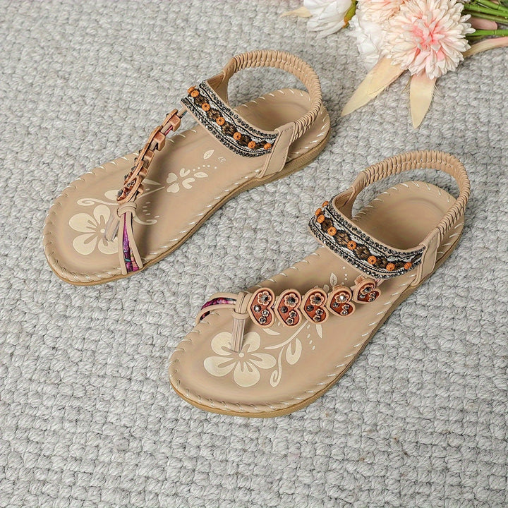 Open-Toe Flat Sandals with Cushioned Sole for Women