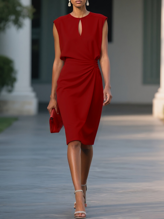 Refined Midi Dress with Clean Styling