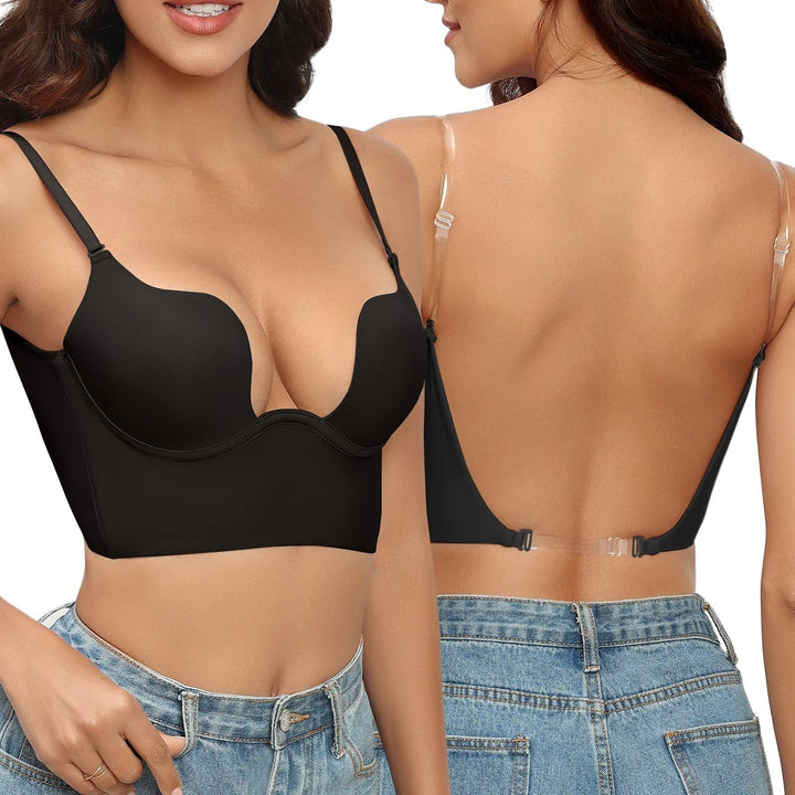 Backless Seamless Support Bra with Non-Wired Low-Back Lift