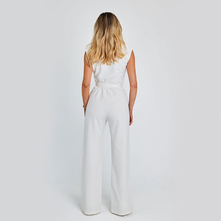 Women's Sleeveless Wide-Leg Formal Party Jumpsuit