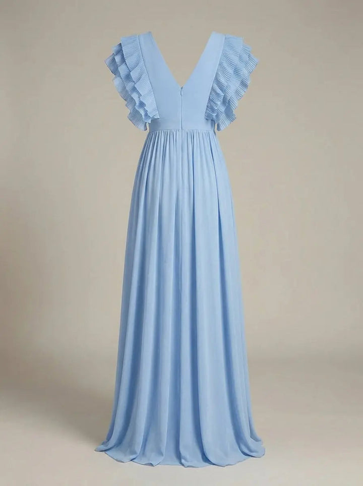 Women's Ruffled V-Neck Maxi Party Dress